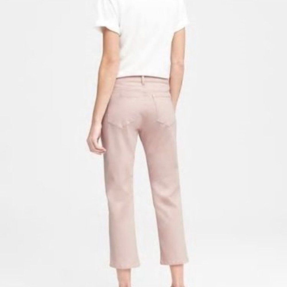 Banana Republic Jeans Blush Pink Girlfriend Crop Stretch Mid Rise Size 27